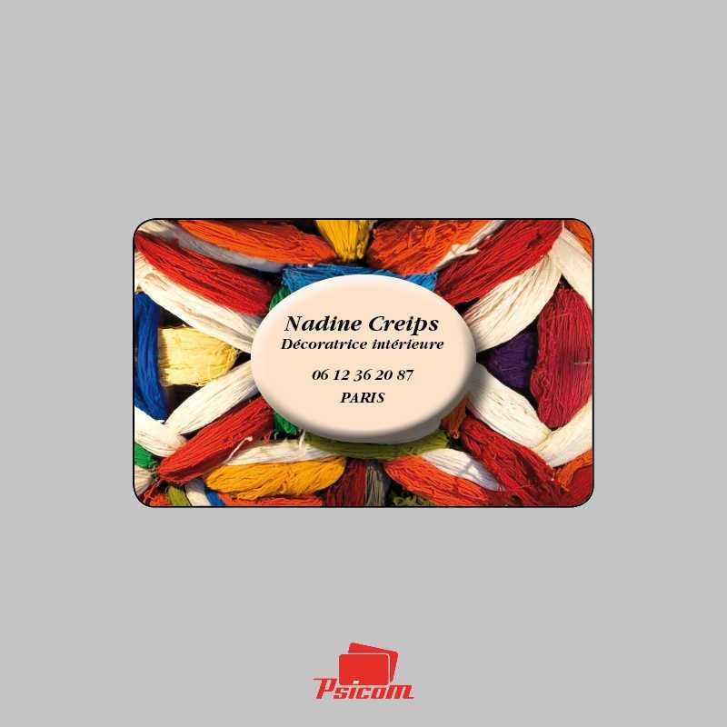 carte de visite blanche pvc format cb