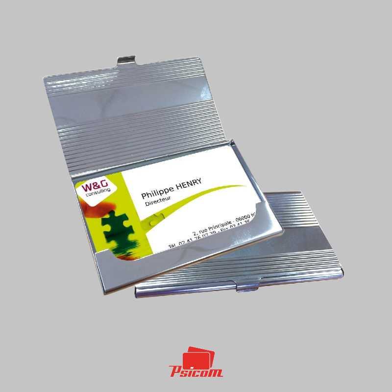 Cartes de visite pvc dans étui cartes