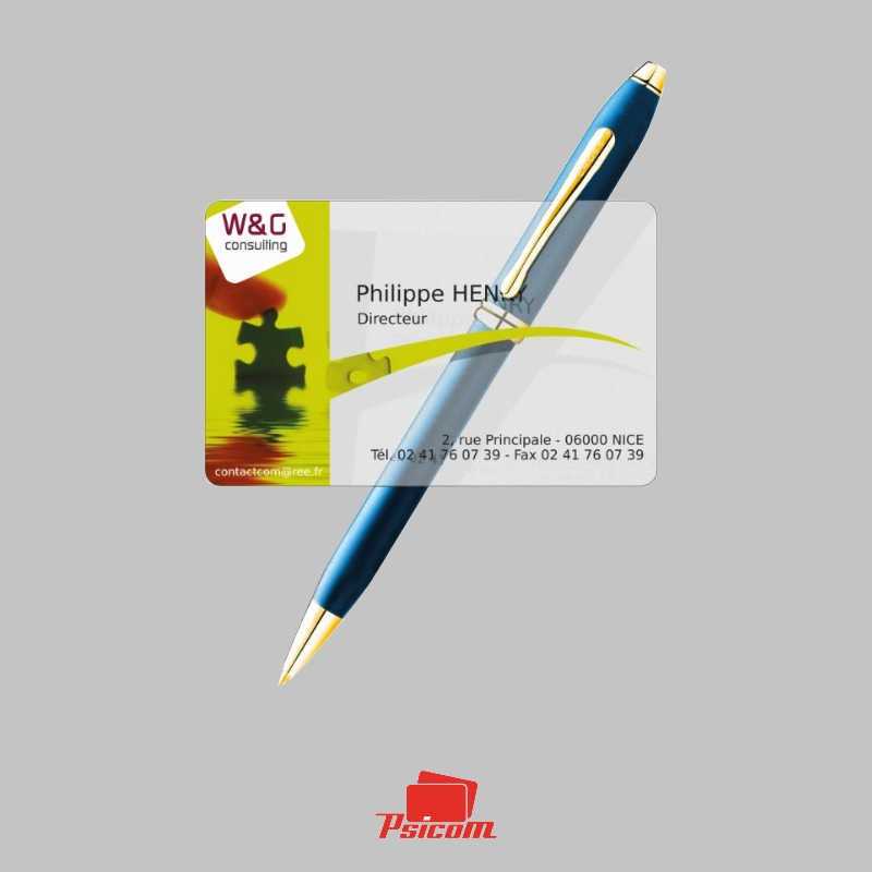 Carte de visite plastique couleur