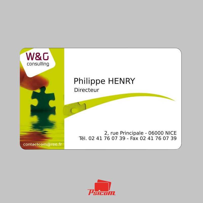 Carte de visite plastique couleur