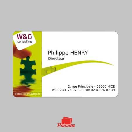 Carte de visite plastique couleur