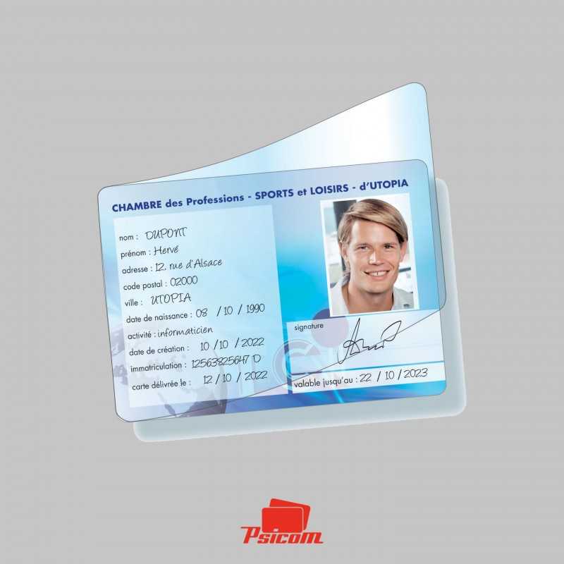 Carte polyester grand format 75x105mm - avec Overlay - PSICOM