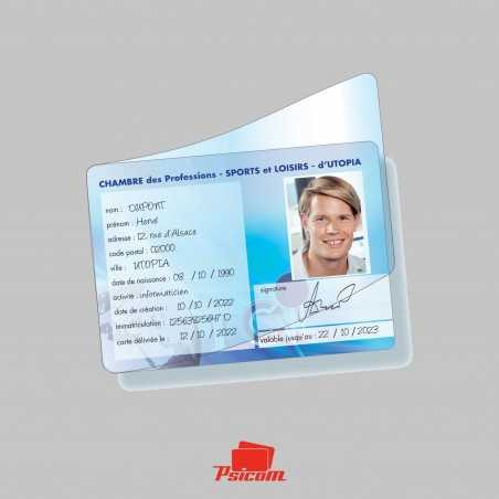 Carte polyester grand format 75x105mm - avec Overlay - PSICOM