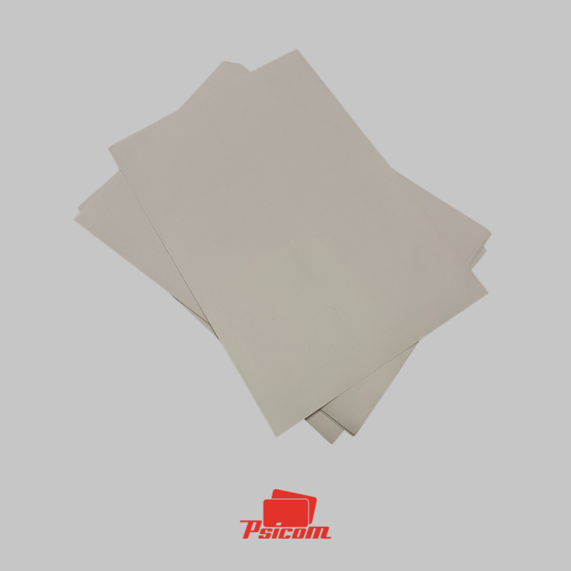 Planche A4 de 8 étiquettes vierges pour carte plastique à Overlay - PSICOM