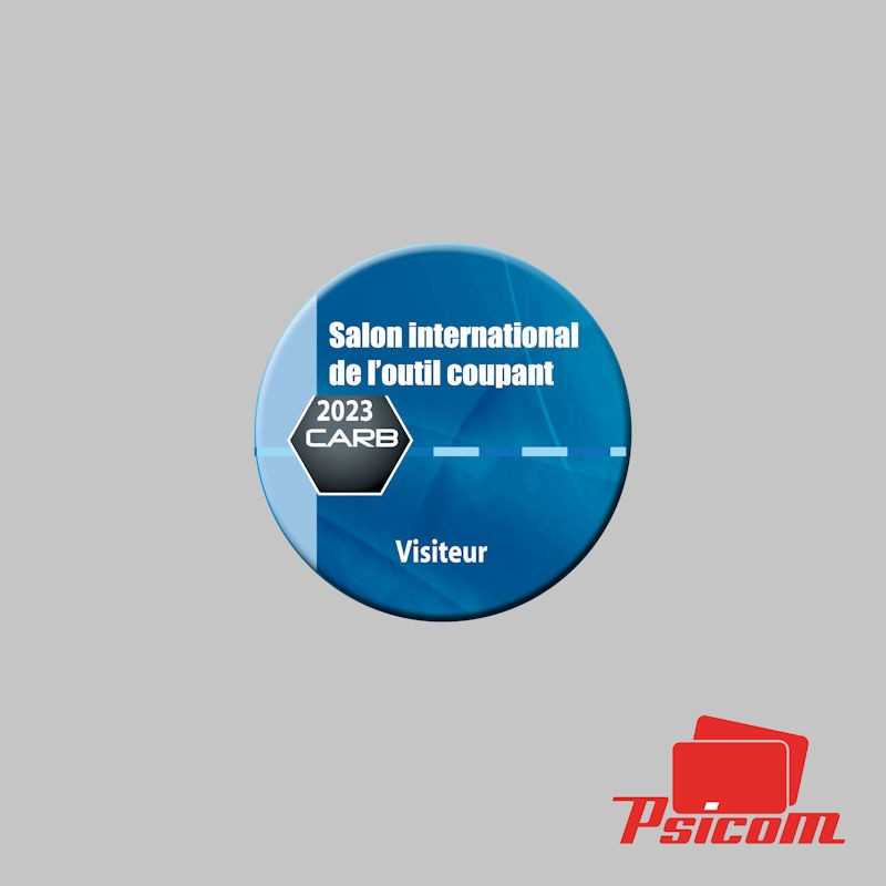 Badge plastique salon rond diamètre 60 mm - PSICOM