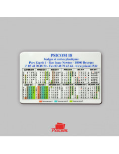Carte fidélité polyester - psicom 2
