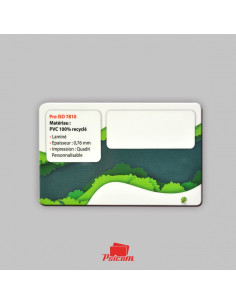 Carte fidélité PVC recyclé recto - PSICOM 2