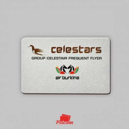carte plastique brillante avec dorure argent recto - PSICOM