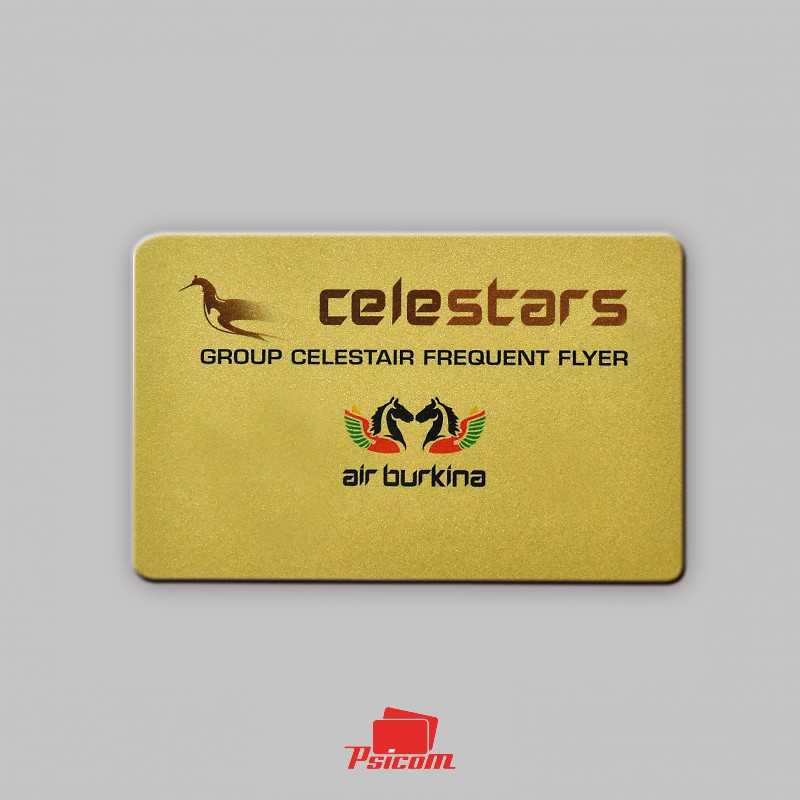 carte plastique brillante avec dorure or recto - PSICOM