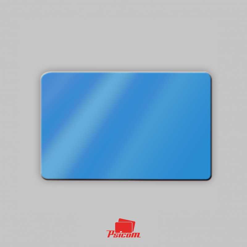 carte plastique couleur teinté dans la masse bleu brillante - PSICOM
