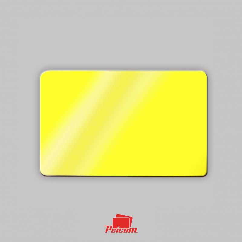 carte plastique couleur teinté dans la masse jaune brillante - PSICOM